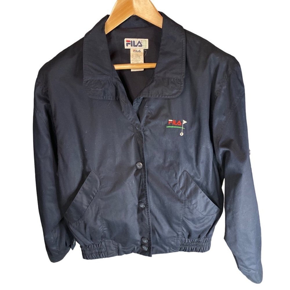 Fila | Navy Blue Lightweight Jacket with Golf Flag Logo | Fits like a M
